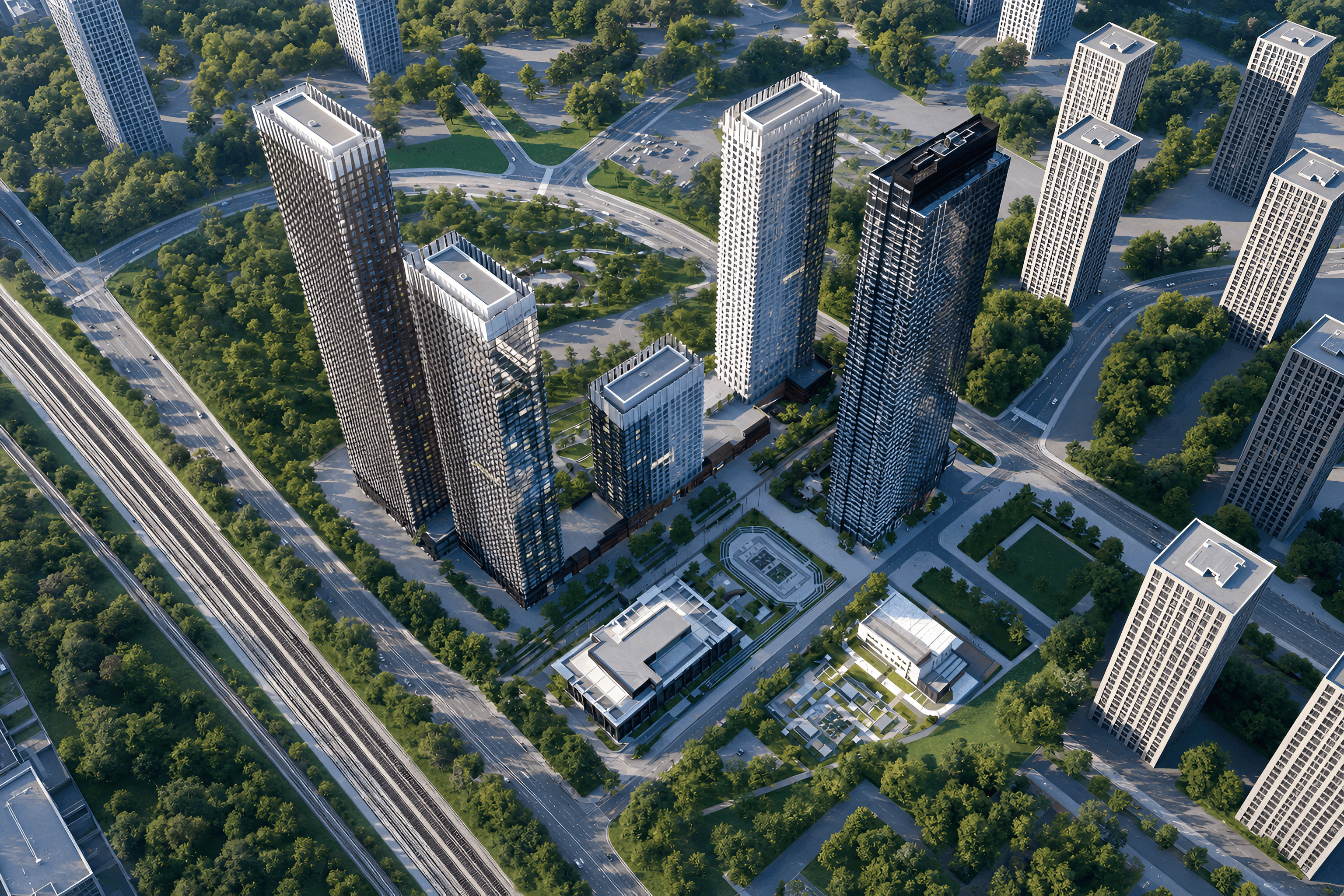 Расположение квартала Upside Towers в Бутырском районе Москвы